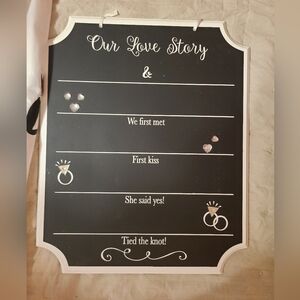Bride garment bag, sign and accessories